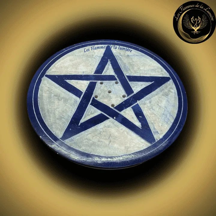 Saponite - Beau Porte-Encens - Pentagramme - 10cm disponible chez Les Flammes de la Lumière