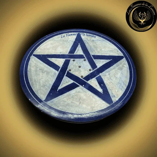 Saponite - Beau Porte-Encens - Pentagramme - 10cm disponible chez Les Flammes de la Lumière