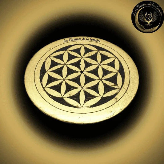 Saponite - Très beau Porte-Encens - Fleur de Vie -10cm disponible chez Les Flammes de la Lumière