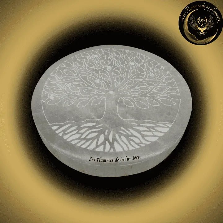 Sélénite - Très beau Porte-Encens - Arbre de Vie - 10cm disponible chez Les Flammes de la Lumière