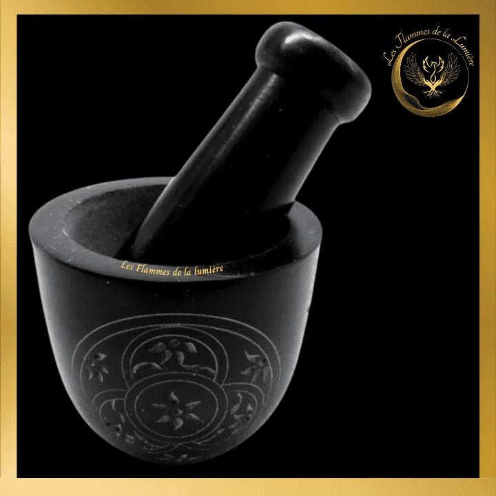 Sublime mortier - Pierre Saponite noire - 8 cm disponible chez Les Flammes de la Lumière