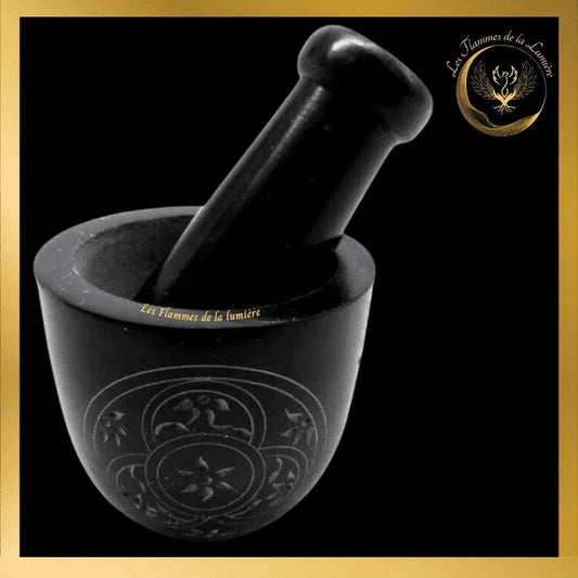Sublime mortier - Pierre Saponite noire - 8 cm disponible chez Les Flammes de la Lumière