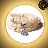 Jade - Très beau bracelet Mala Tibétain - Lotus - 108 perles - 8mm disponible chez Les Flammes de la Lumière