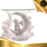 Très Beau Brûleur à Huile Chérubins et croissant de lune - bougeoir disponible chez Les Flammes de la Lumière