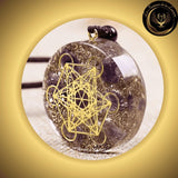 Améthyste - Très beau collier orgone - Cube de Métatron disponible chez Les Flammes de la Lumière