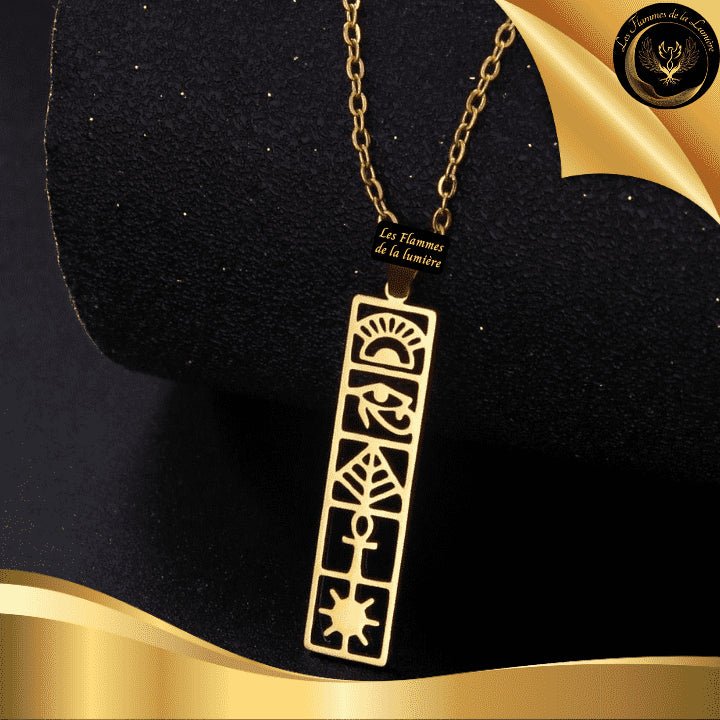 Très Beau collier Egyptien Croix Ankh - Oeil d'Horus disponible chez Les Flammes de la Lumière