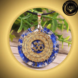Lapis-Lazuli - Très joli collier orgone - Mandala OM disponible chez Les Flammes de la Lumière
